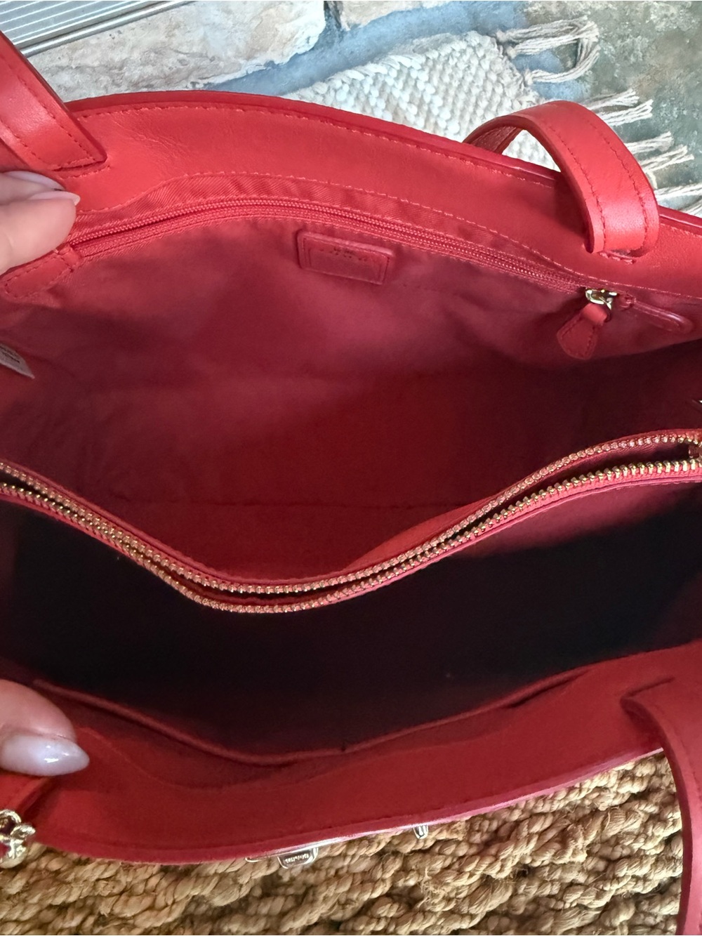 Coach Leather Tote with Gold-Tone Hardware - Picture 6 of 9